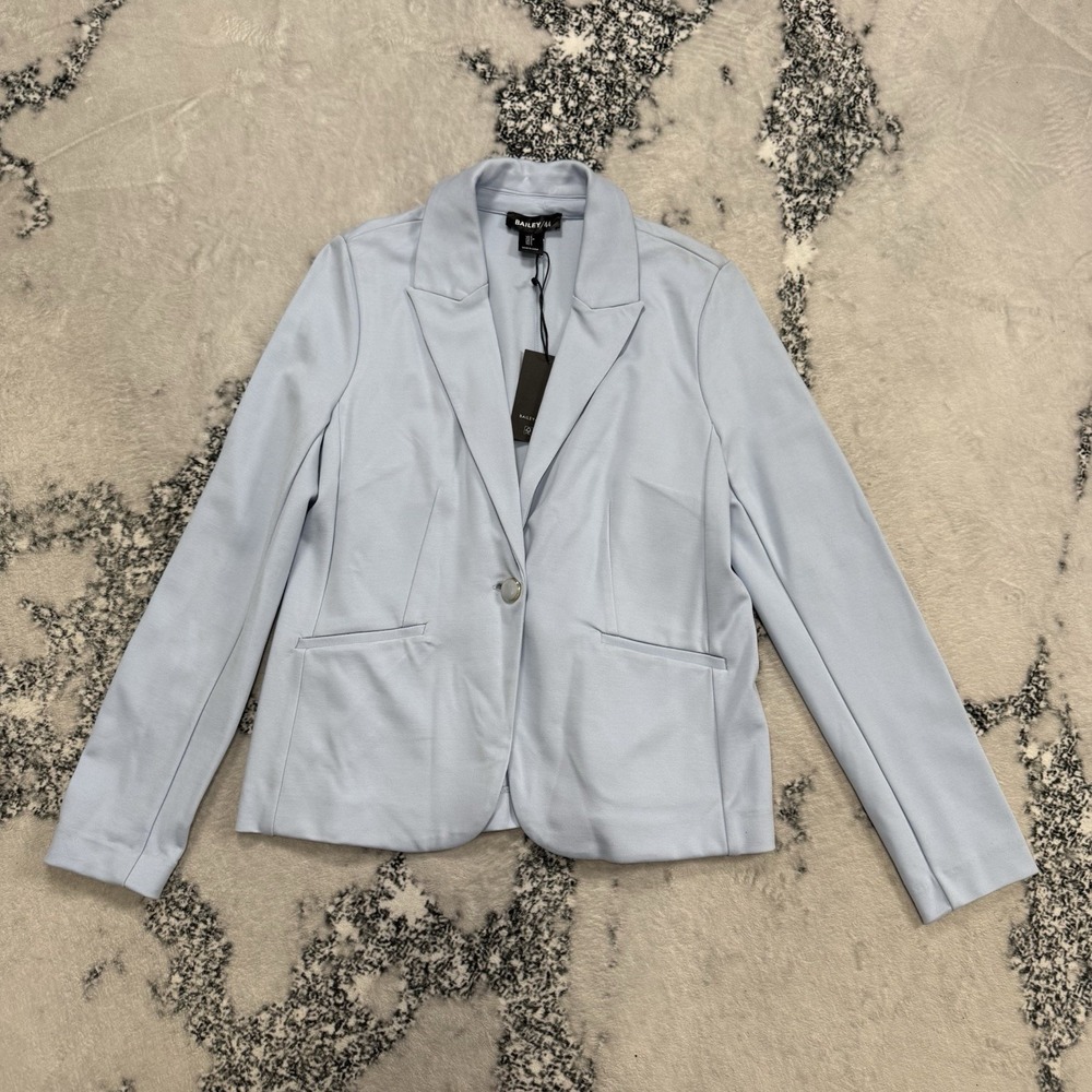 Bailey 44 Blazer Jacket Womens Size S Light Blue Stretch One Button NWT